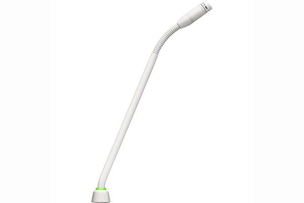 Shure MX410WLP/C-VBDL 10" Gooseneck Mic with Cardioid Capsule, No Preamp, and 2-Color LED Ring on Bottom (White) - Creation Networks