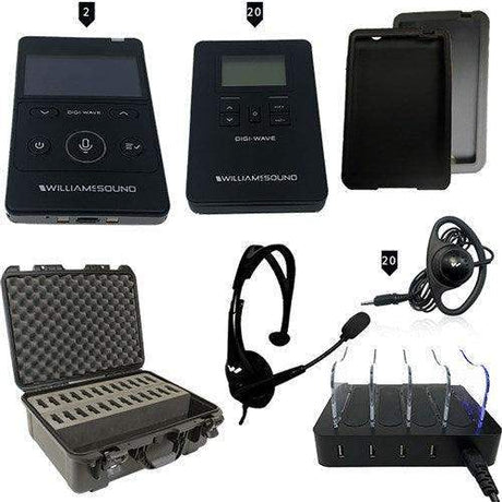 Williams Sound DWS INT 3 400 ALK Digi-Wave 400 Series Interpretation System for 2 presenters and 20 listeners - Creation Networks
