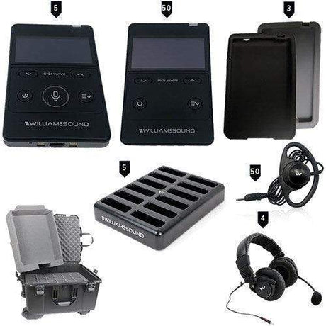 Williams Sound DWS INT 5 400 RCH Rechargeable Digi-Wave 400 Series Interpret Sys for four languages plus - Creation Networks