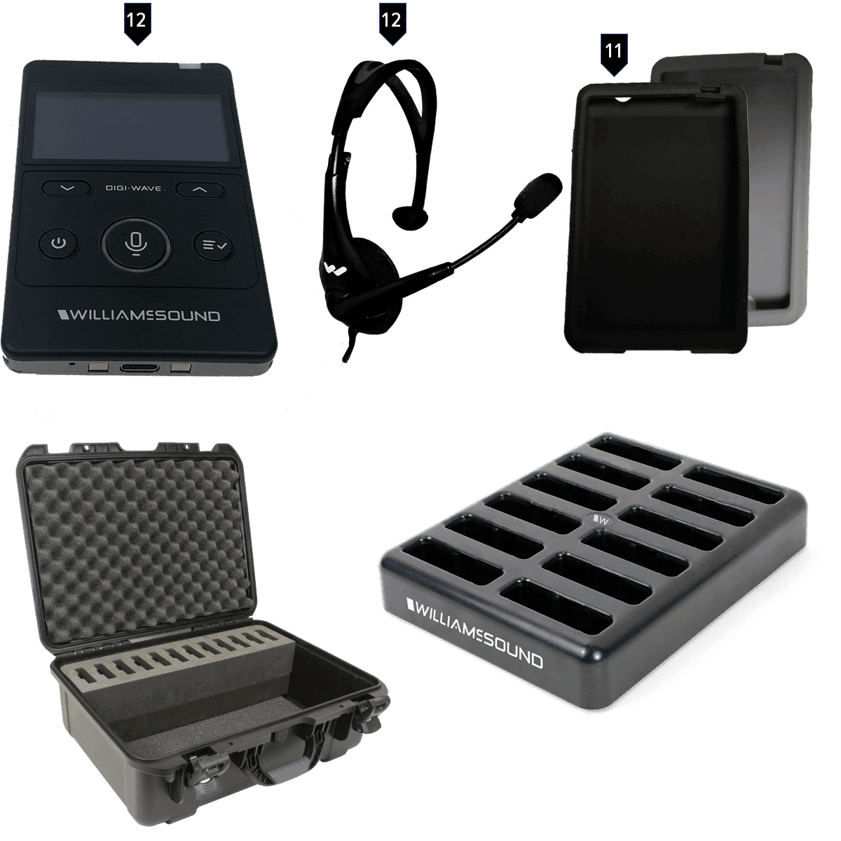 Williams Sound DWS TGS VIP 12 400 Digi-Wave 400 Series Tour Guide System - Creation Networks