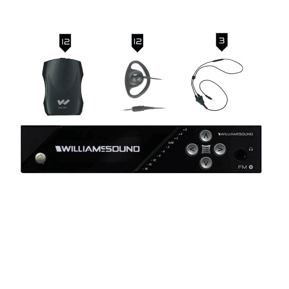Williams Sound FM 557-12 FM+ System Package (12 R37 receivers) - Creation Networks