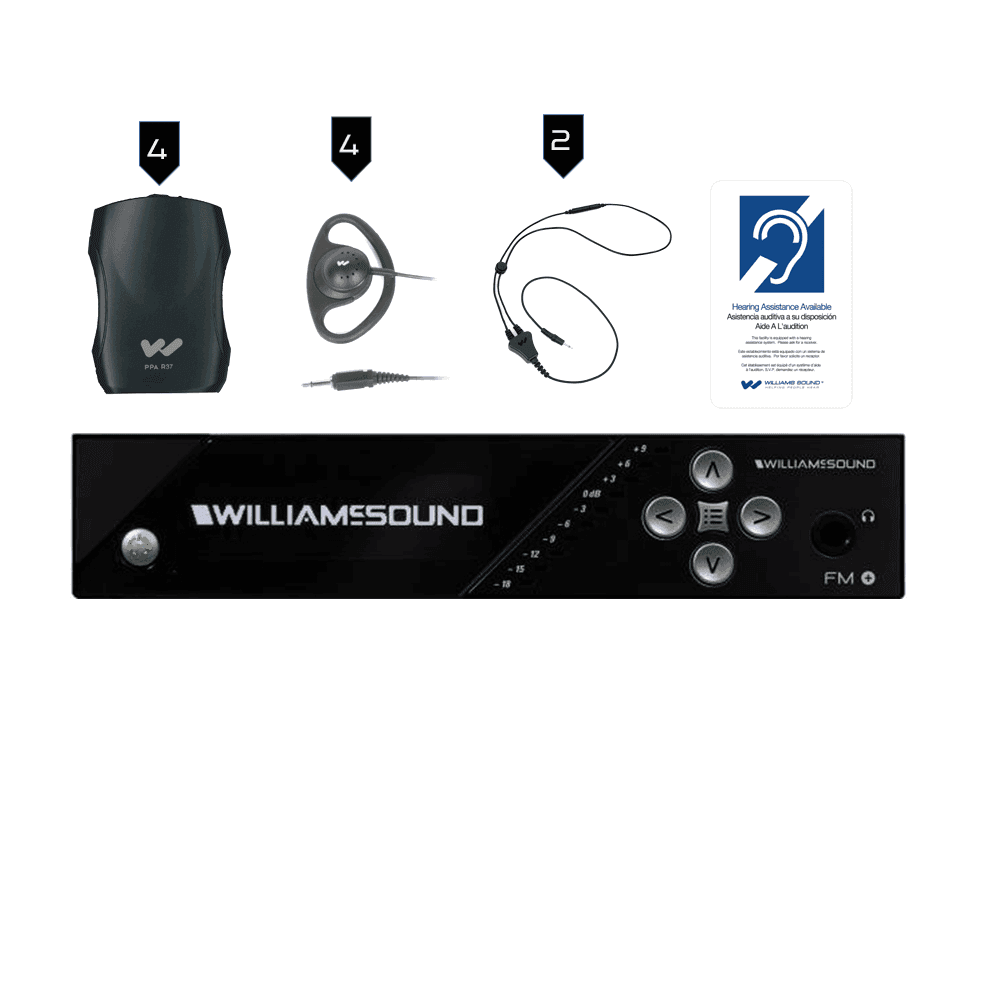 Williams Sound FM 557 FM+ System Package (4 R37 receivers) - Creation Networks