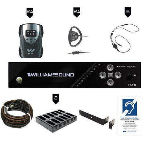 Williams Sound FM 558-24 PRO FM Plus Large-area Dual FM and Wi-Fi ALS with 24 FM R38 - Creation Networks