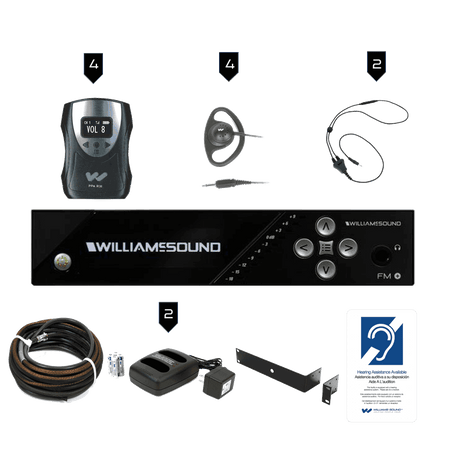 Williams Sound FM 558 PRO FM+ PRO System Package (4 R38 receivers) - Creation Networks