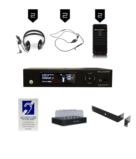 Williams Sound WF SYS1C WaveCAST System with 2 WAV Pro Wi-Fi Receivers - Creation Networks