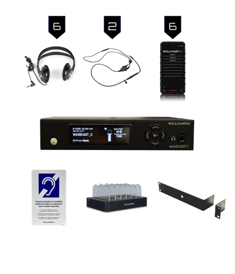 Williams Sound WF SYS2C WaveCAST System With 6 WAV Pro Wi-Fi Receivers - Creation Networks