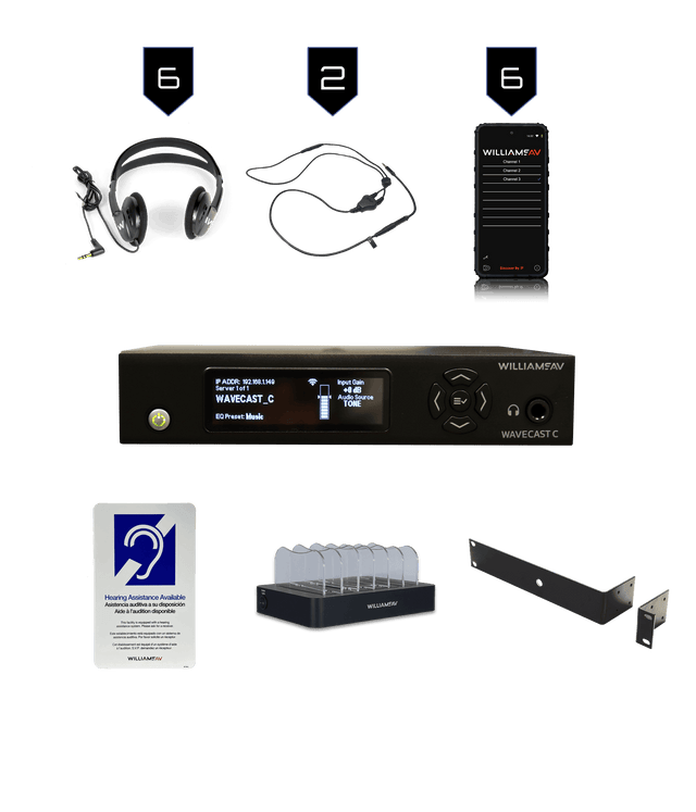 Williams Sound WF SYS2C WaveCAST System With 6 WAV Pro Wi-Fi Receivers - Creation Networks