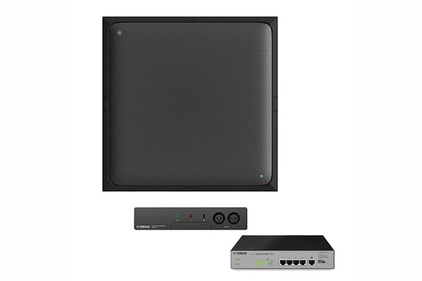 Yamaha-ADECIA Ceiling Bundle: RM-CG-B Ceiling Microphone, RM-CR Audio Processor and SWR-2100P-5G Network Switch - Creation Networks